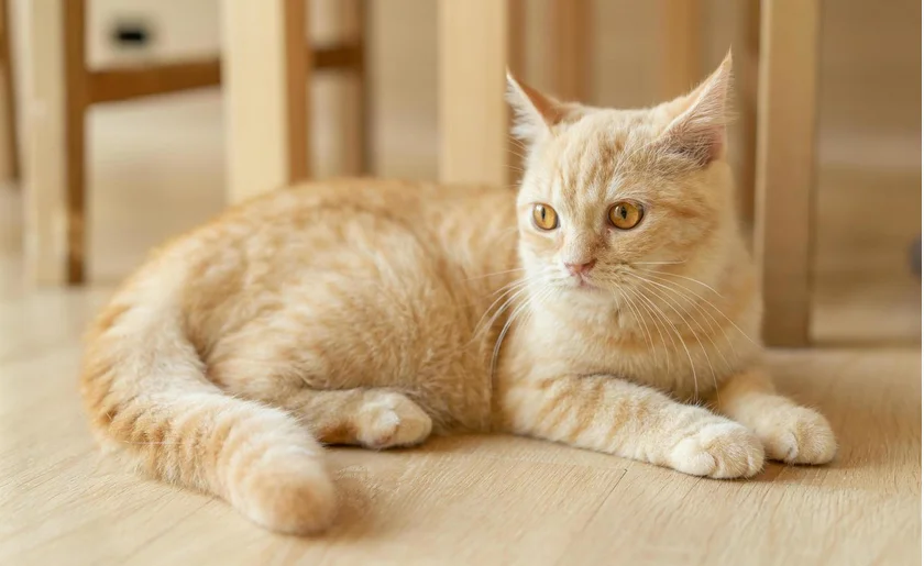 Gatto domestico che riposa su un divano in appartamento per la protezione parassiti gatto