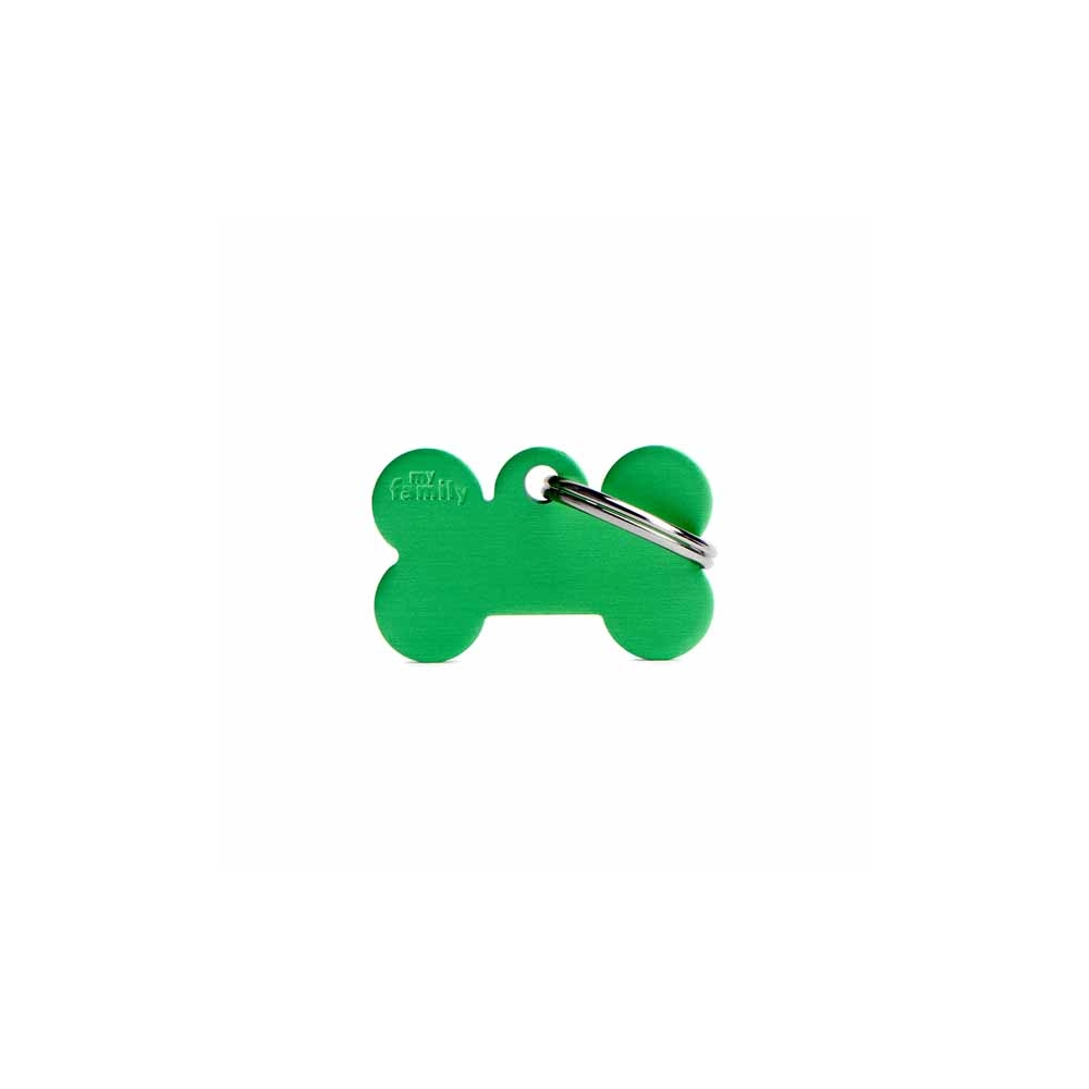 My Family Medaglietta Basic Osso Piccolo Verde in Alluminio