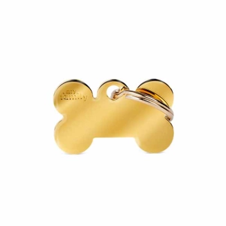 My Family Medaglietta Basic Osso Small in Ottone Dorato