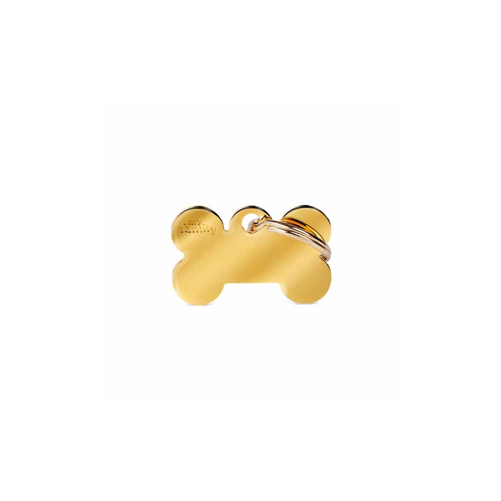 My Family Medaglietta Basic Osso Small in Ottone Dorato