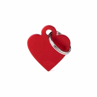 My Family Medaglietta Basic Cuore Piccolo Rosso in Alluminio