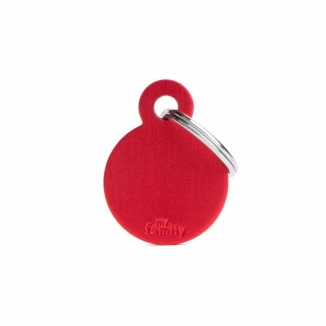 My Family Medaglietta Basic Cerchio Piccolo Rosso in Alluminio