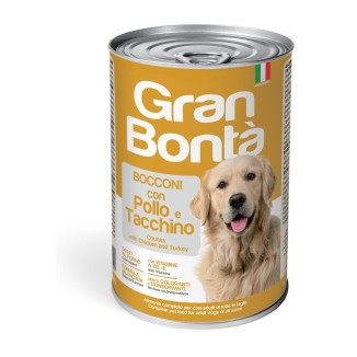 Monge Gran Bontà Dog Bocconi al Pollo e Tacchino in Lattina