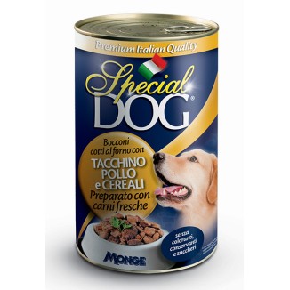 Monge Special Dog Bocconi al Tacchino, Pollo e Cereali in Lattina