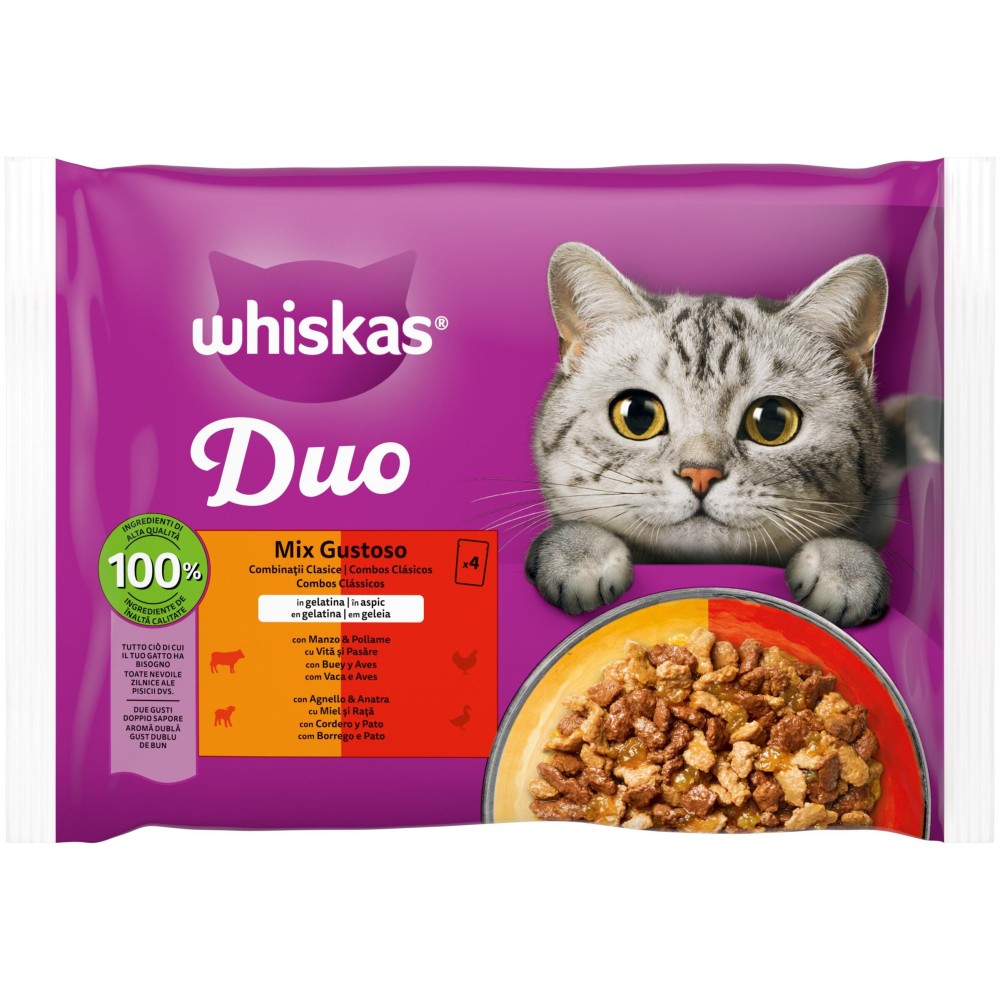 Whiskas Duo Mix Gustoso in Gelatina in Bustina Multipack