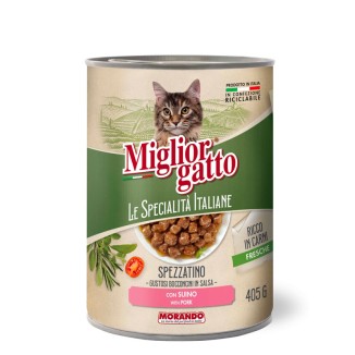 Morando Miglior Gatto Le Specialità Italiane Spezzatino Bocconcini in Salsa con Suino in Lattina