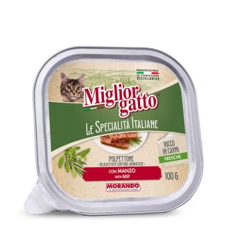 Morando Miglior Gatto Le Specialità Italiane Polpettone Paté con Manzo in Vaschetta