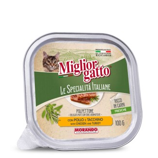 Morando Miglior Gatto Le Specialità Italiane Polpettone Paté con Pollo e Tacchino in Vaschetta