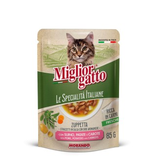 Morando Miglior Gatto Le Specialità Italiane Zuppetta Straccetti in Salsa con Suino, Patate e Carote in Bustina