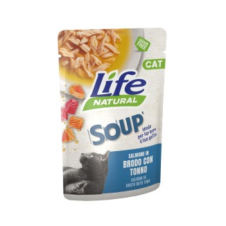 Life Natural Life Cat Soup Salmone in Brodo con Tonno in Bustina