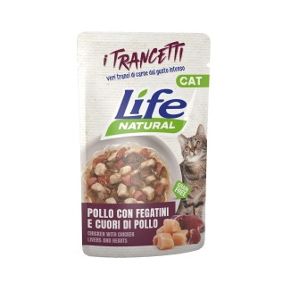 Life Natural Life Cat Trancetti Pollo con Fegatini e Cuori di Pollo in Bustina