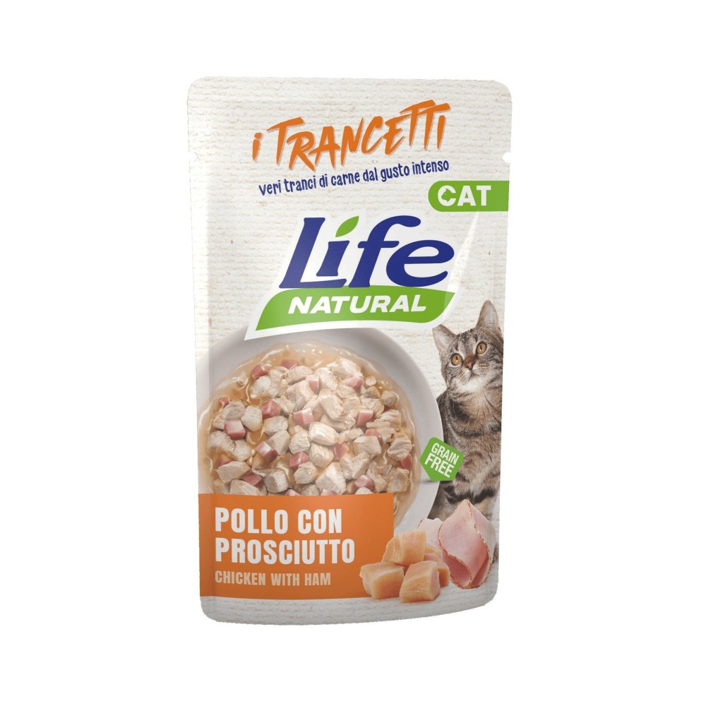 Life Natural Life Cat Trancetti Pollo con Prosciutto in Bustina