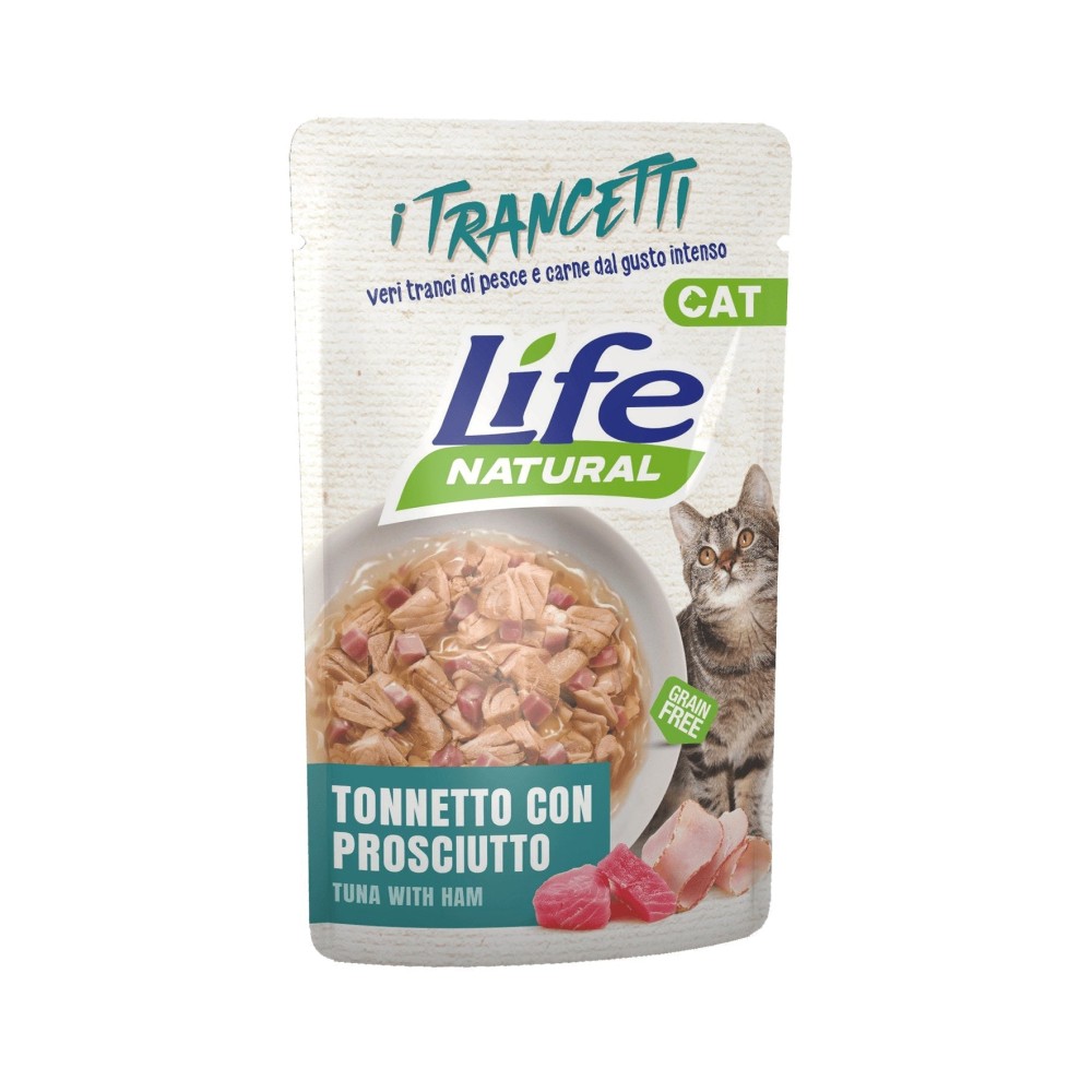 Life Natural Life Cat Trancetti Tonnetto con Prosciutto in Bustina