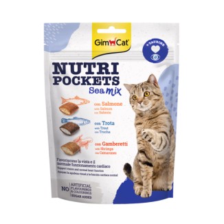 Gimborn GimCat Nutri Pockets Sea Mix al Salmone, Trota e Gamberetti