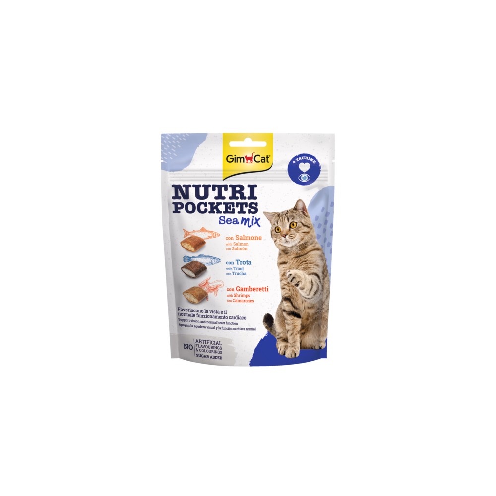 Gimborn GimCat Nutri Pockets Sea Mix al Salmone, Trota e Gamberetti
