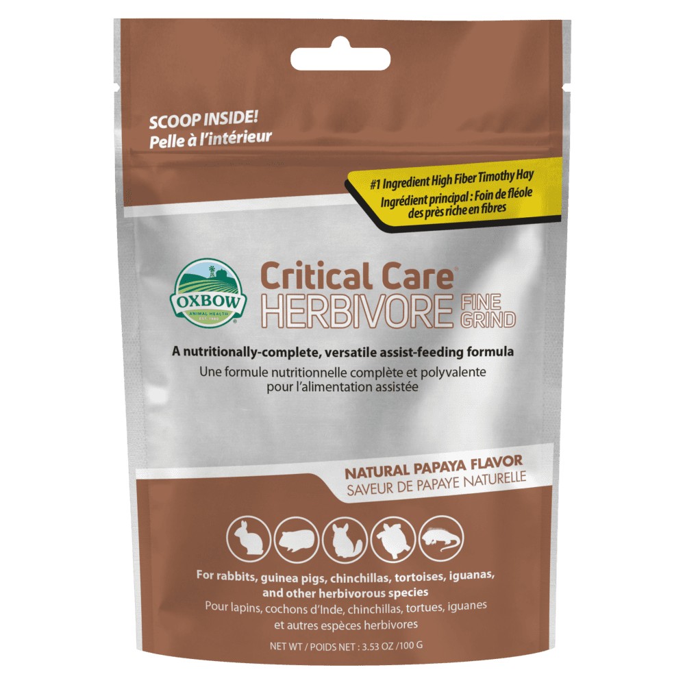 Oxbow Critical Care Herbivore Fine Grind alla Papaya