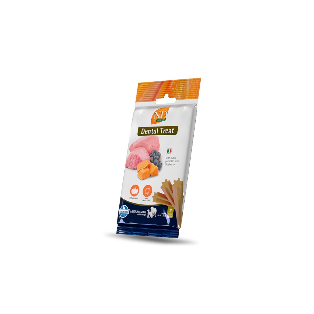 Farmina N&D Pumpkin Dental Treat Agnello, Zucca e Mirtillo Medium & Maxi