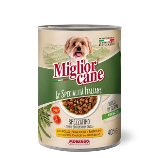 Morando Miglior Cane Le Specialità Italiane Bocconcini con Pollo, Pomodori e Fagiolini in Lattina
