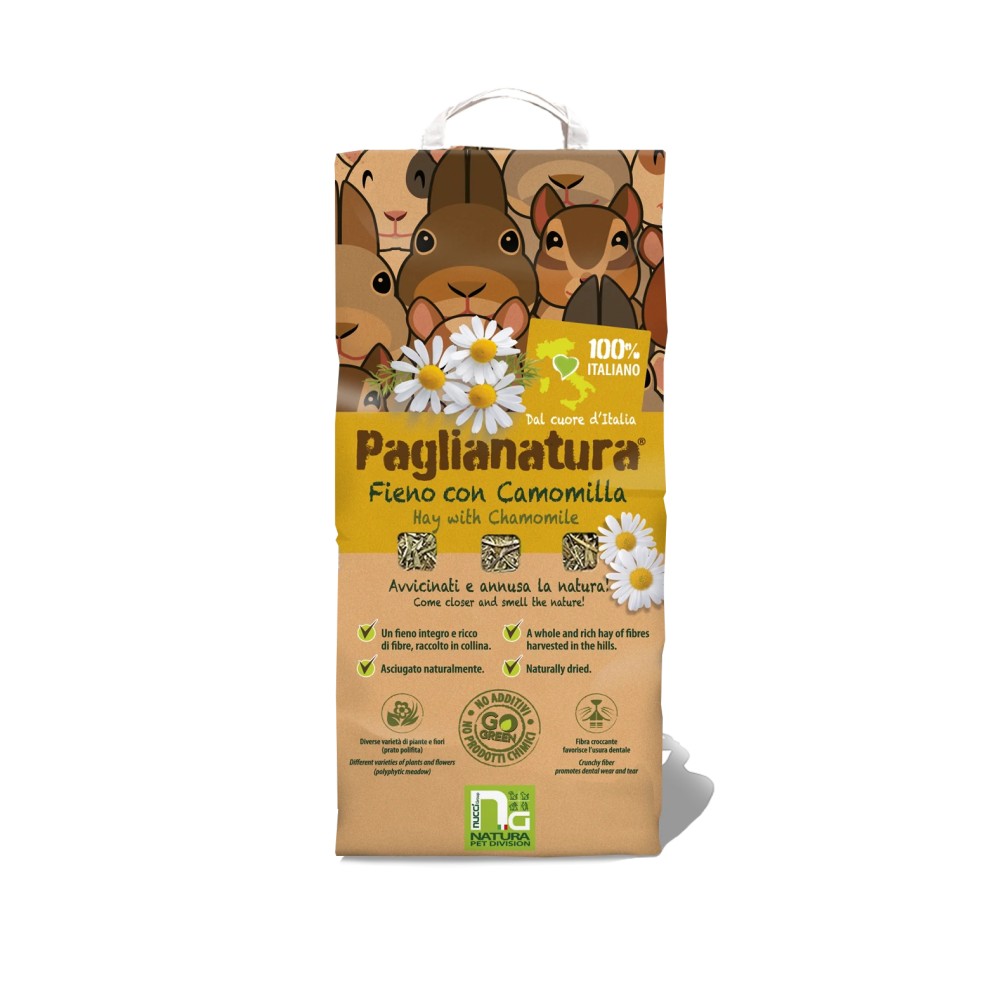 Paglianatura Fieno di Prato con Camomilla per Conigli e Roditori