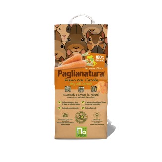 Paglianatura Fieno di Prato con Carote per Conigli e Roditori
