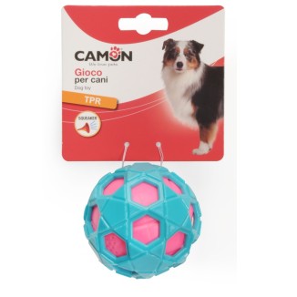 Camon Pallina in TPR con Inserto Liscio e Squeaker per Cani