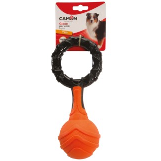 Camon Palla in TPR con Anello Bicolore e Squeaker per Cani
