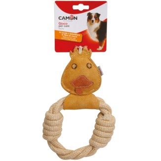 Camon Paperella in Pelle con Corda e Fibra di Cocco per Cani