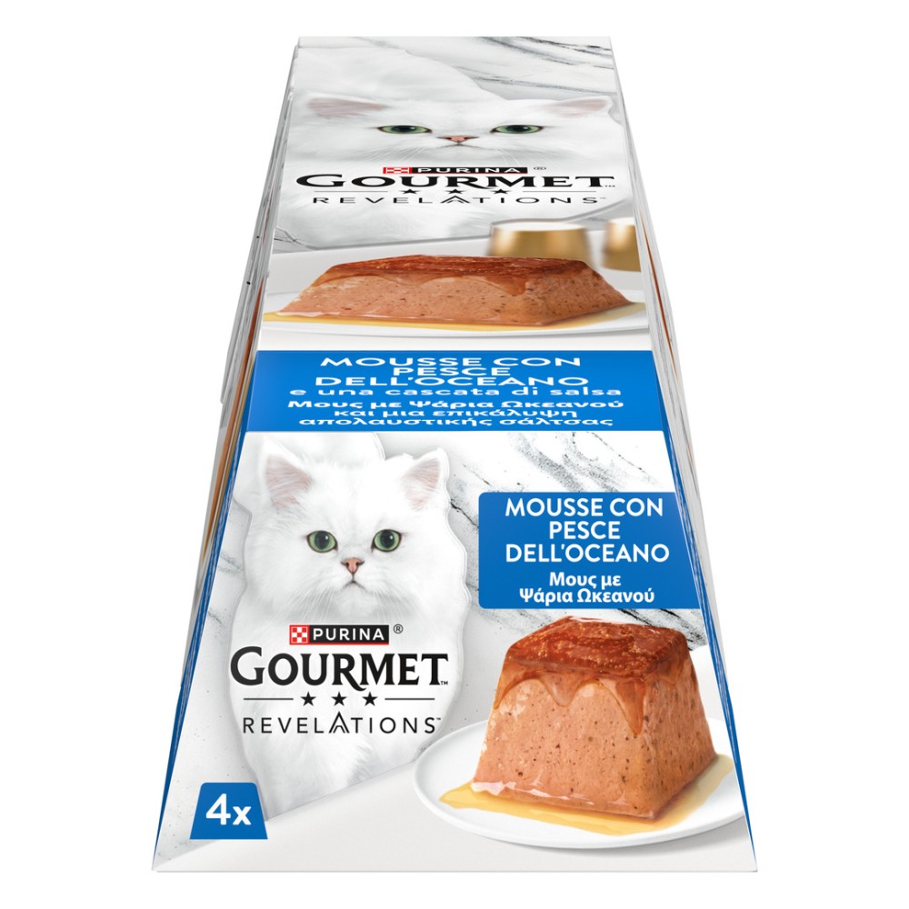 Purina Gourmet Revelations Mousse per Gatti al Pesce dell'Oceano Multipack