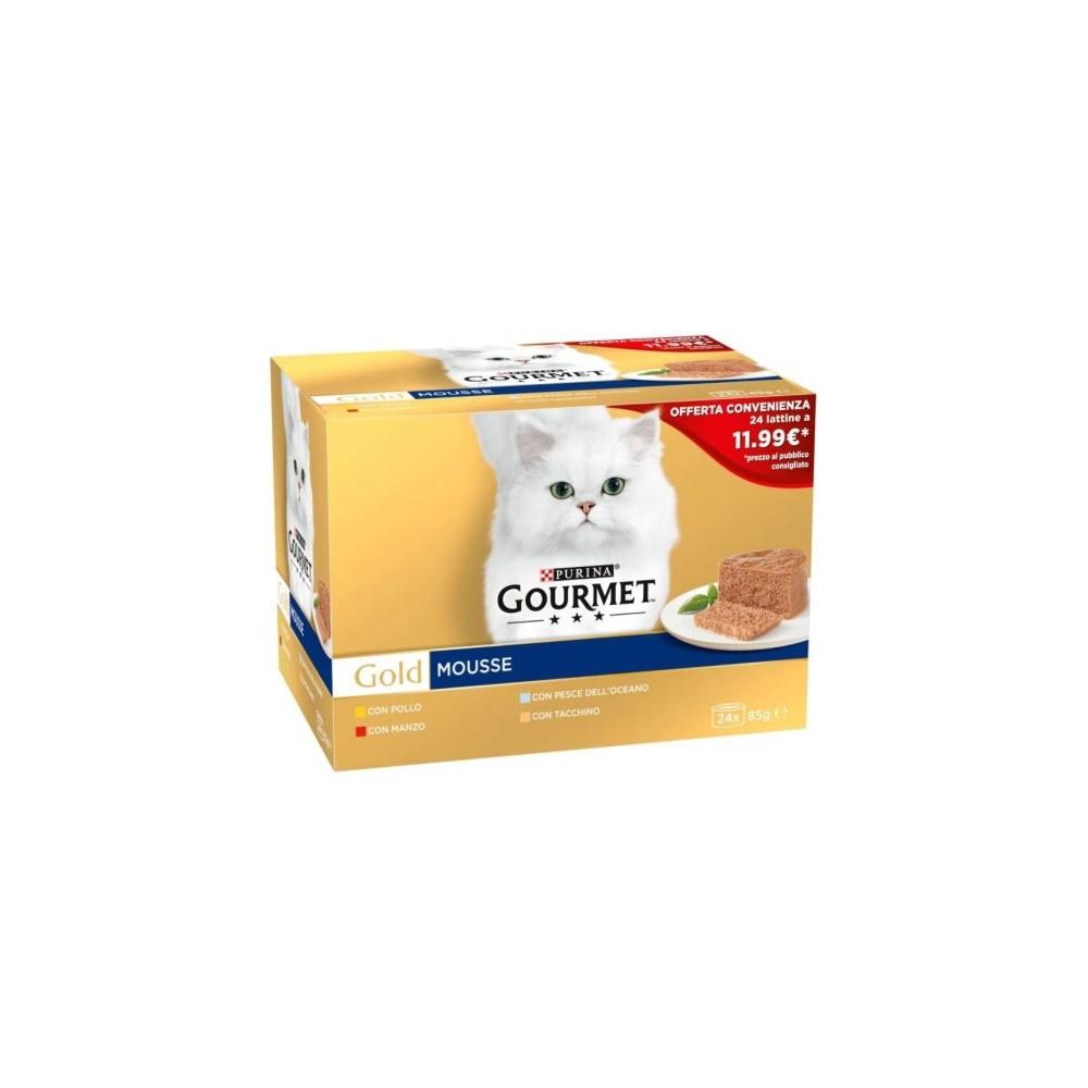 Purina Gourmet Gold Mousse per Gatti Assortiti in Lattina Multipack