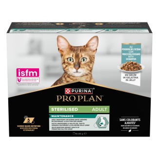 Purina Pro Plan Sterilised Gatto al Pesce dell'Oceano in Gelatina Multipack
