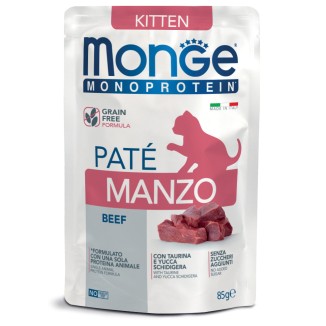 Monge Monoprotein Cat Kitten Paté al Manzo