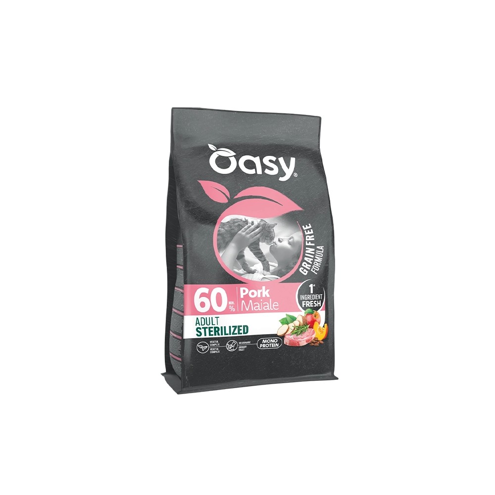 Oasy Grain Free Formula Cat Adult Sterilized al Maiale