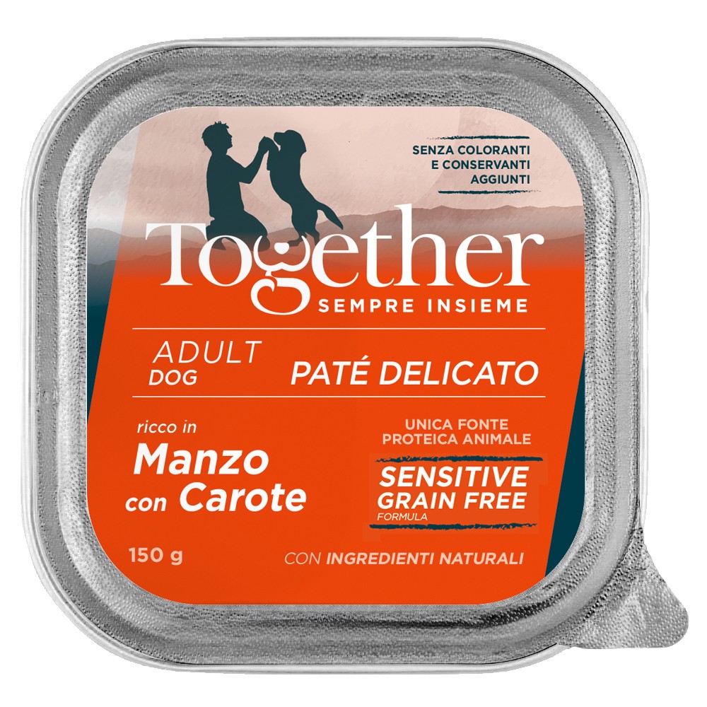Together Dog Paté Delicato Sensitive al Manzo in Vaschetta