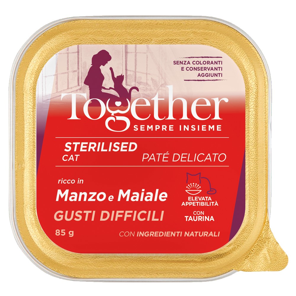 Together Cat Paté Sterilised al Manzo e Maiale in Vaschetta