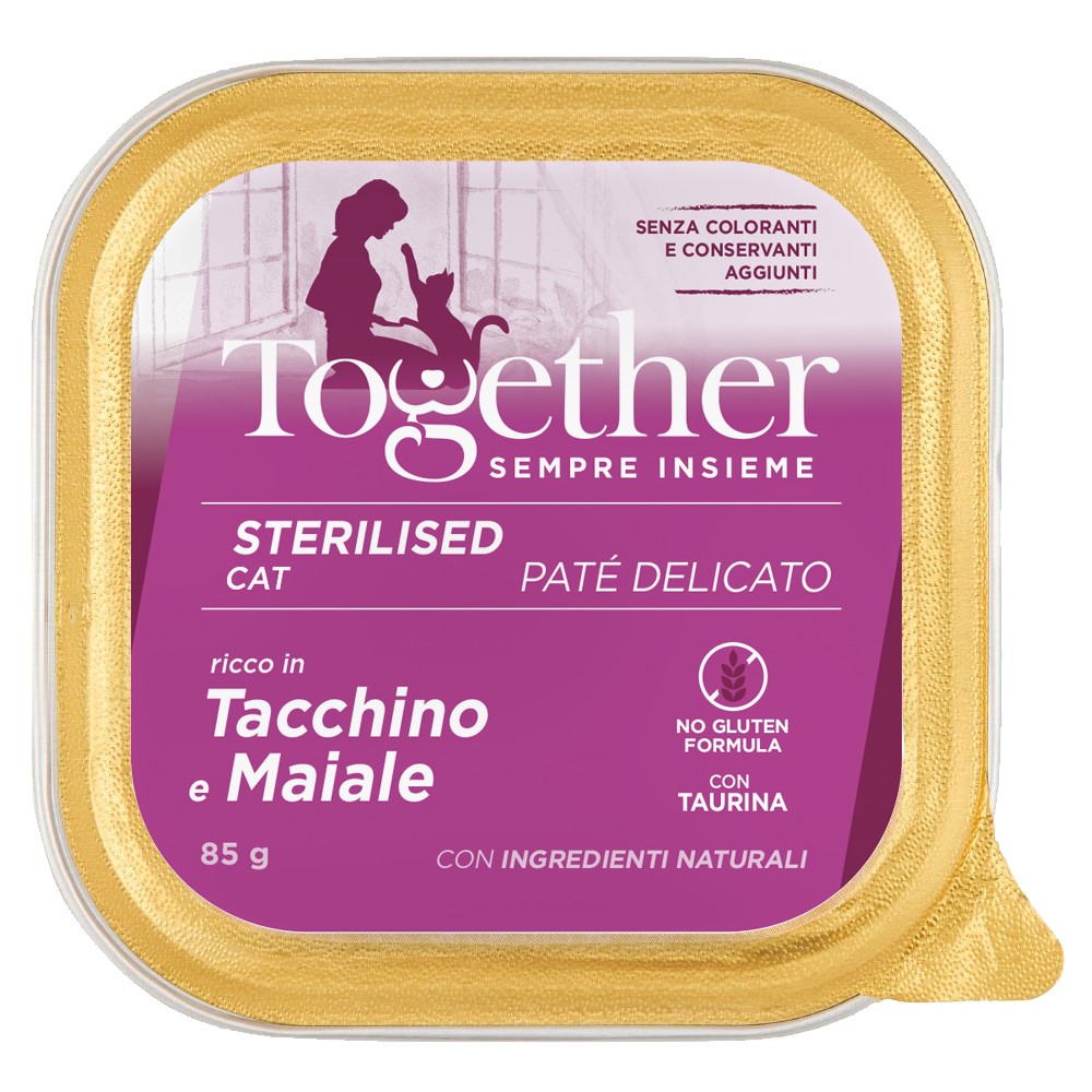 Together Cat Paté Sterilised al Tacchino e Maiale in Vaschetta