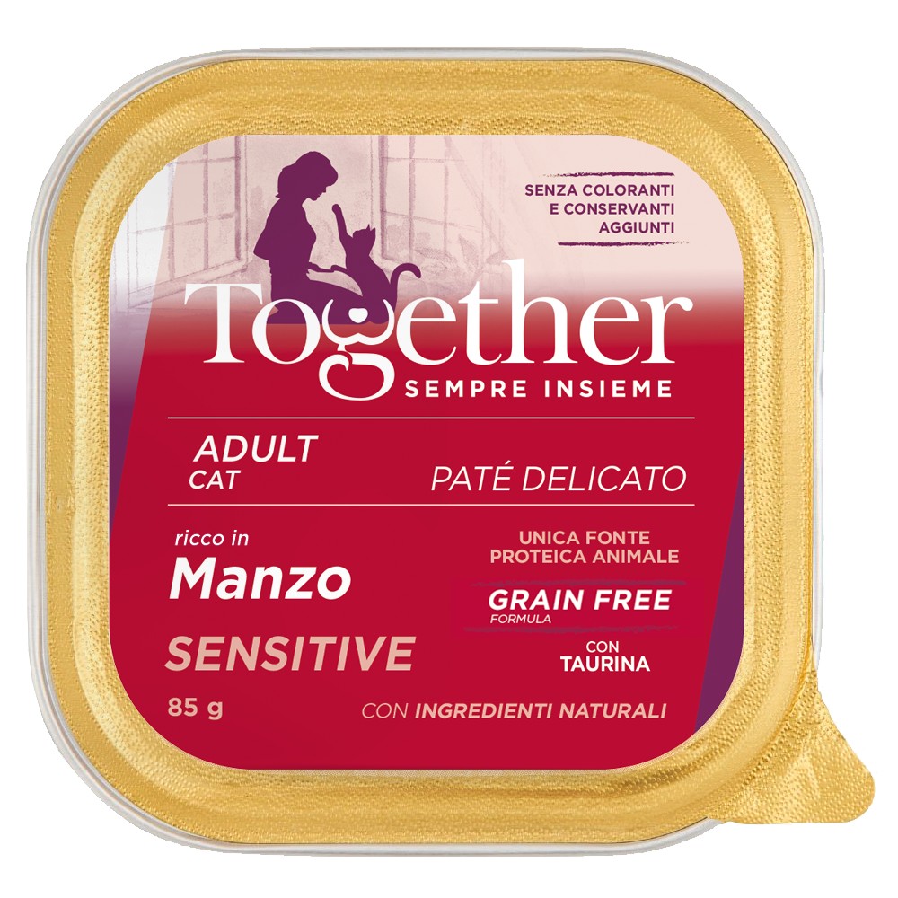 Together Cat Paté Sensitive al Manzo in Vaschetta