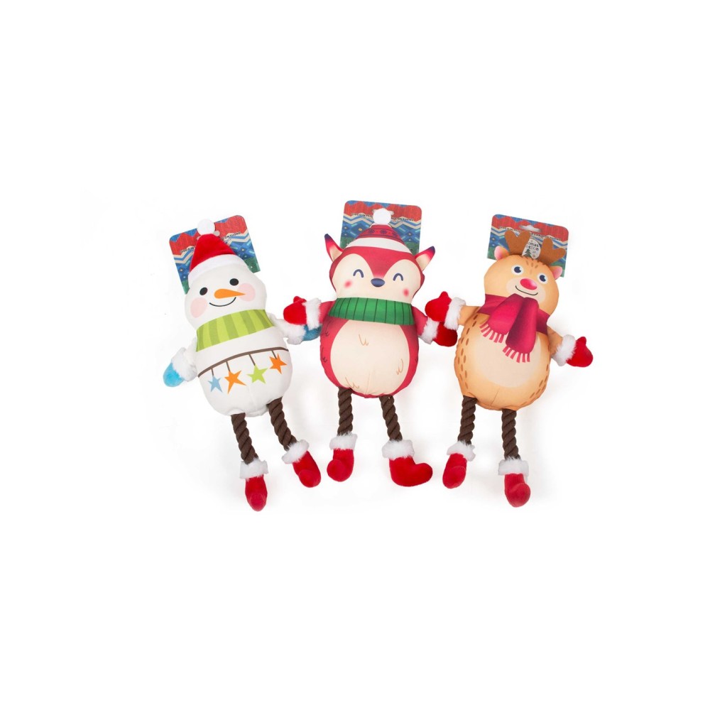 Farm Company Peluche Natalizi Assortiti con Gambe in Corda