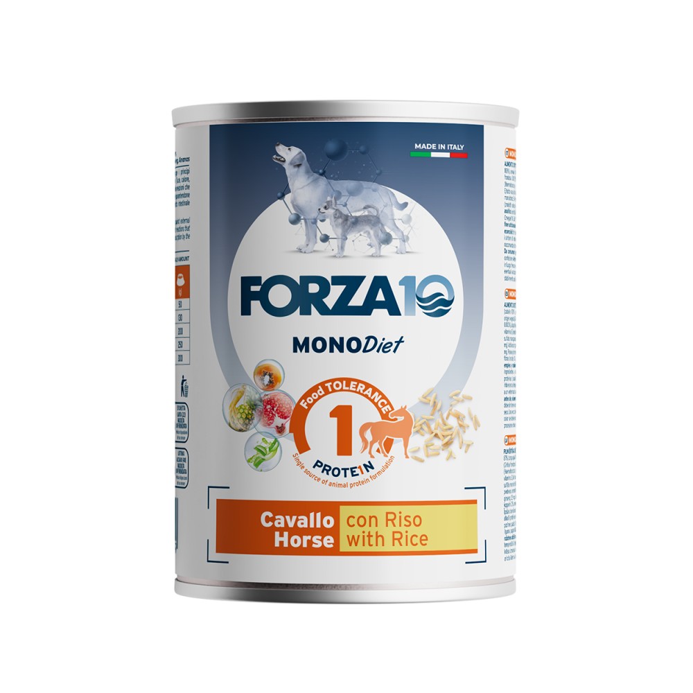 Forza 10 Monodiet Food Tolerance 1 al Cavallo con Riso in Lattina