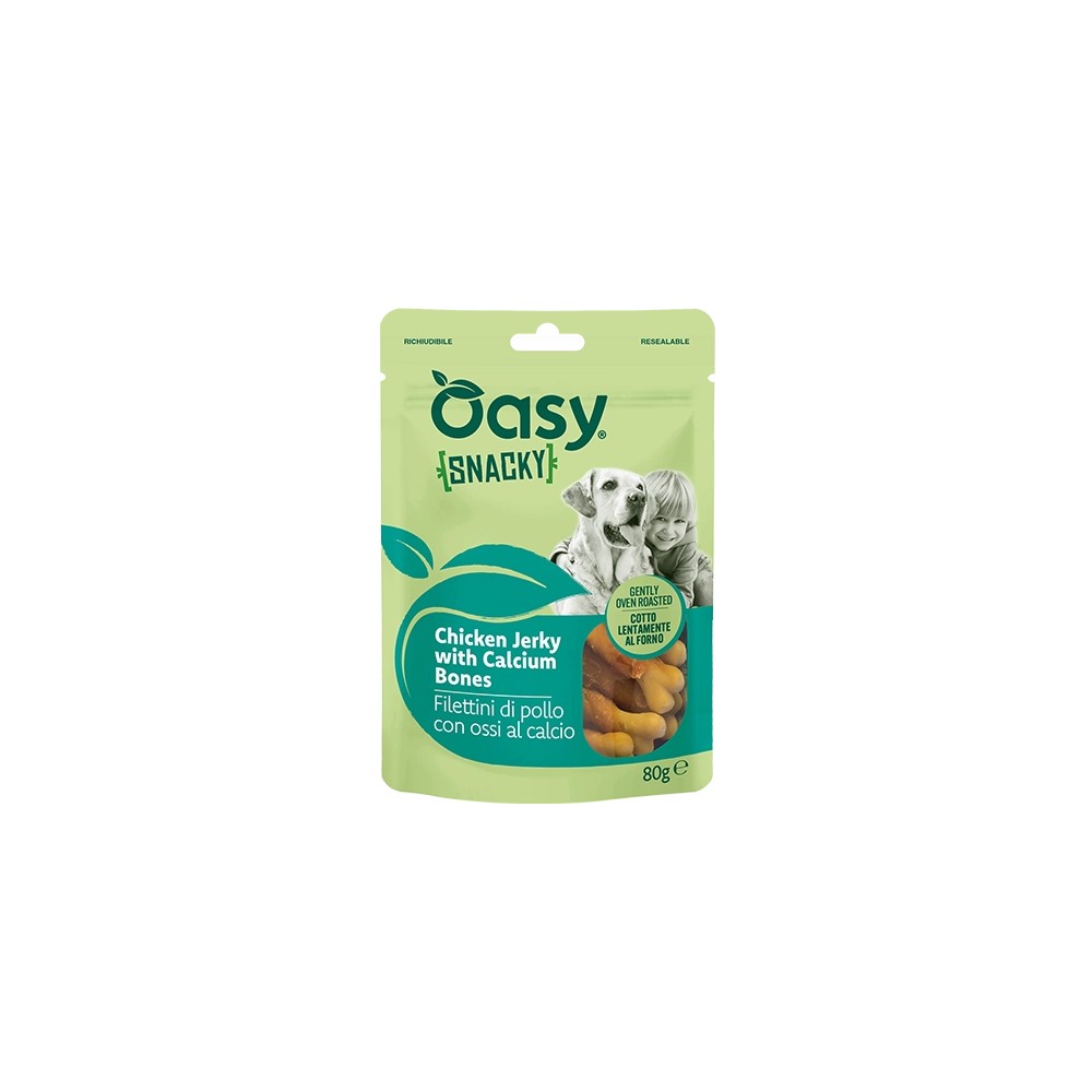 Oasy Snacky Filettini al Pollo con Ossi al Calcio in Bustina