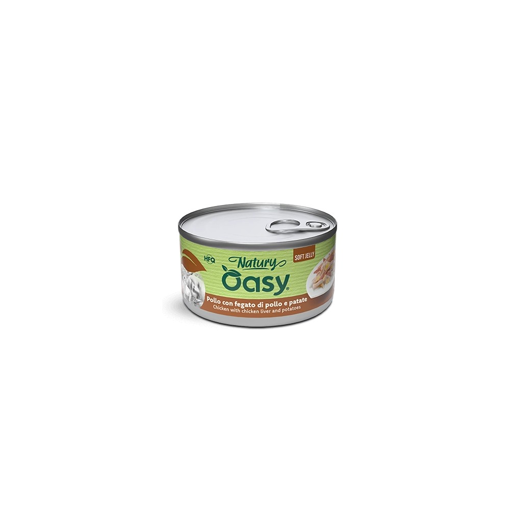 Oasy Natury Soft Jelly al Pollo con Fegato e Patate in Lattina