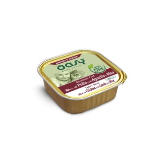 Oasy Delizioso Paté Mature & Senior al Pollo con Agnello e Riso in Vaschetta