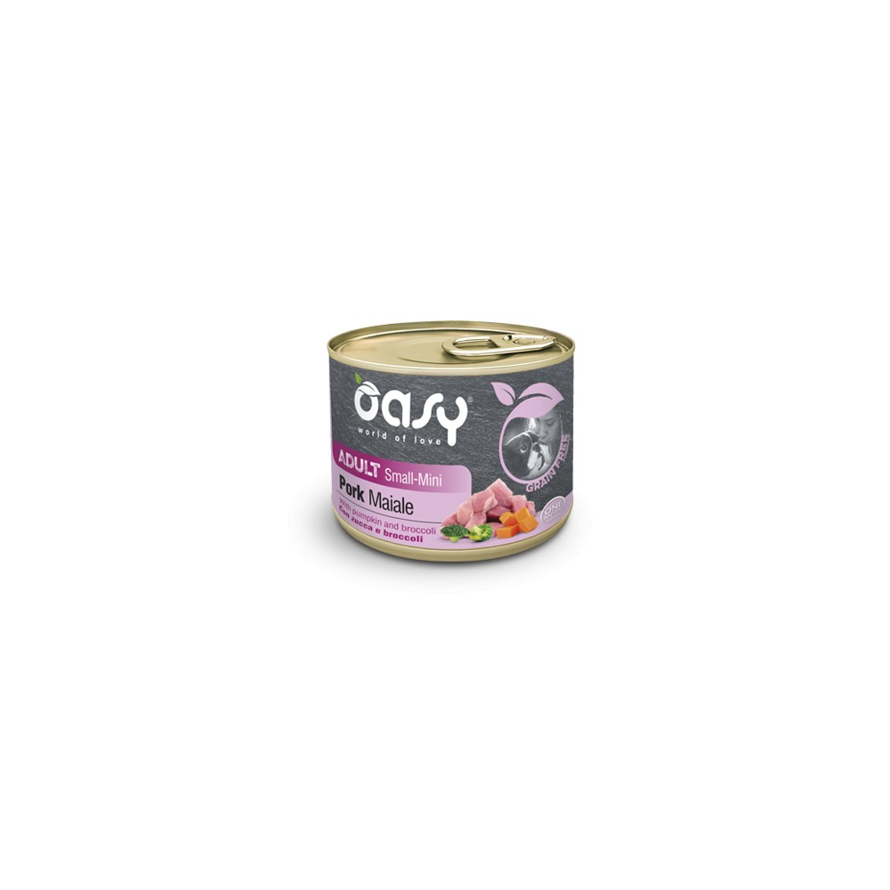 Oasy Grain Free Formula Small/Mini al Maiale con Zucca e Broccoli in Lattina