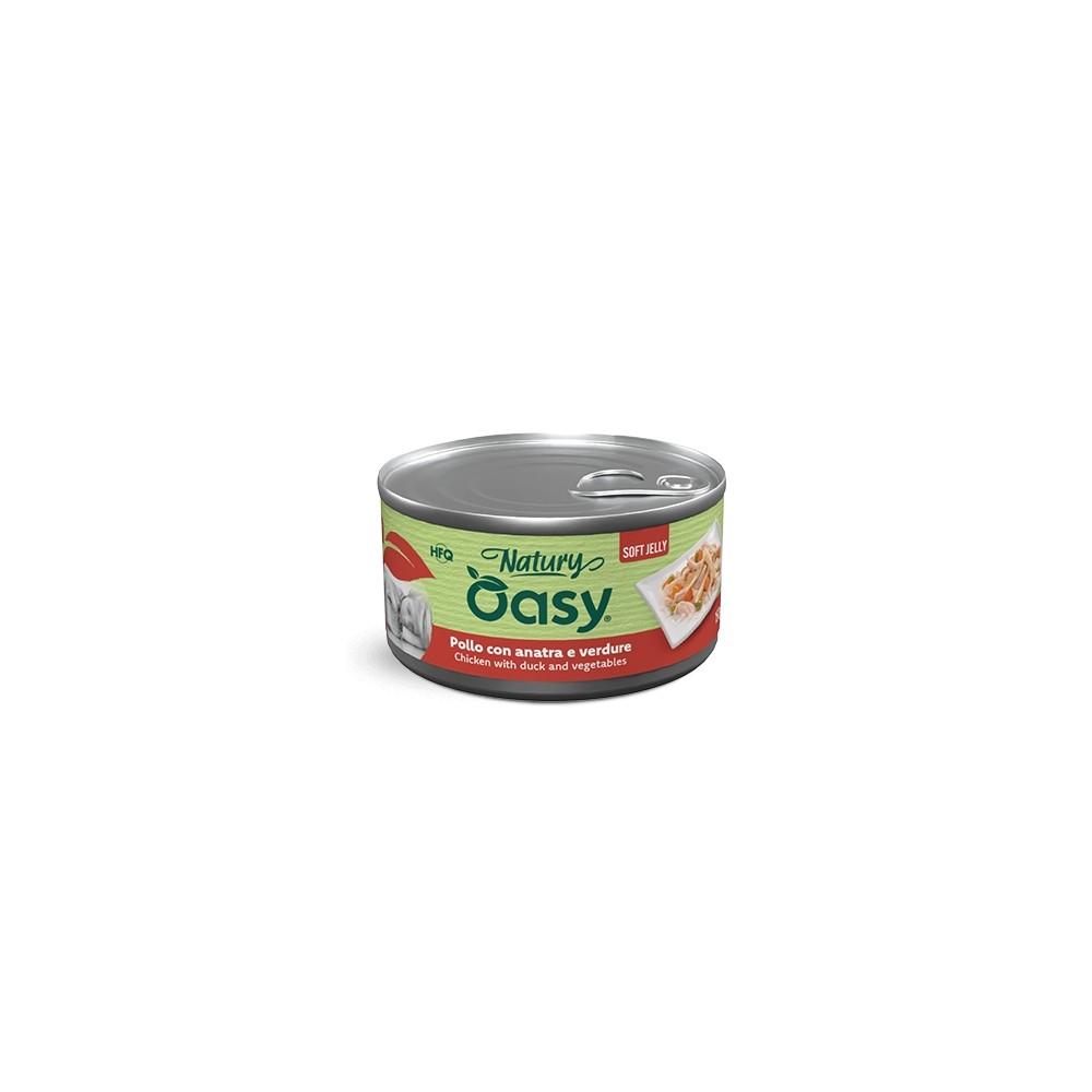 Oasy Natury Soft Jelly al Pollo con Anatra e Verdure in Lattina
