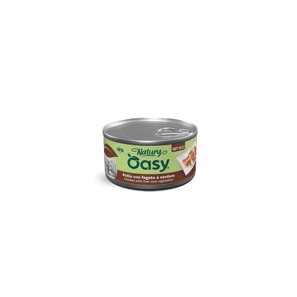 Oasy Natury Soft Jelly al Pollo con Fegato e Verdure in Lattina