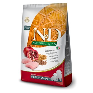 Farmina N&D Ancestral Grain Puppy Medium/Maxi al Pollo e Melograno