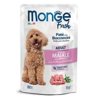 Monge Fresh Paté con Bocconcini al Maiale con Ortaggi in Bustina