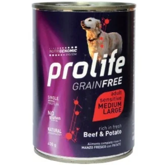 Prolife Grain Free Sensitive Medium/Large Umido (Manzo)