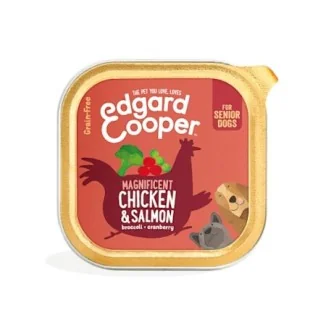 Edgard & Cooper Umido in vaschetta per cani senior (Pollo e Salmone)