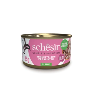 Schesir Complete Nutrition filetti in jelly in lattina per gatti (Tonnetto con prosciutto)