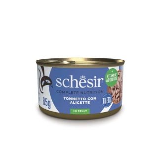 Schesir Complete Nutrition filetti in brodo in lattina per gatti (Tonnetto con alicette)